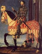 Francois Clouet Portrait of Francois I on Horseback oil painting
